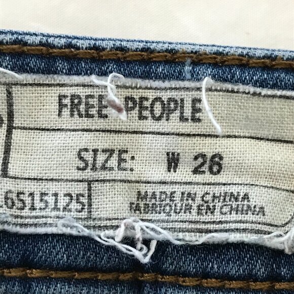 Free People Skinny Jeans Women 26 Blue Mid Rise Medium Wash Stretch Preppy 17251 - Picture 3 of 13